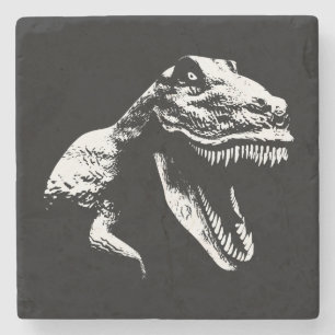 Weiße T Rex Steinuntersetzer