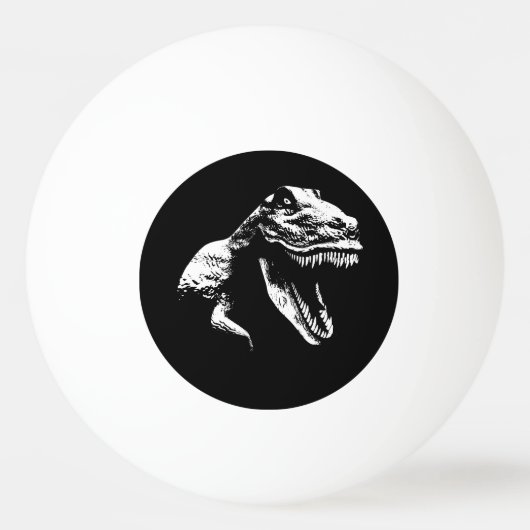 Weiße T Rex Tischtennisball (Vorderseite)
