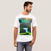 Weiße T - Shirt, mediterran tropisch T-Shirt (Vorne ganz)