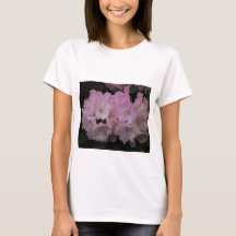 Weiße T - Shirt mit eleganten rosa Blüten