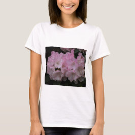 Weiße T - Shirt mit eleganten rosa Blüten