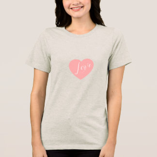 Weiße T-Shirt mit Herzprint für Damen Tri-Blend Shirt