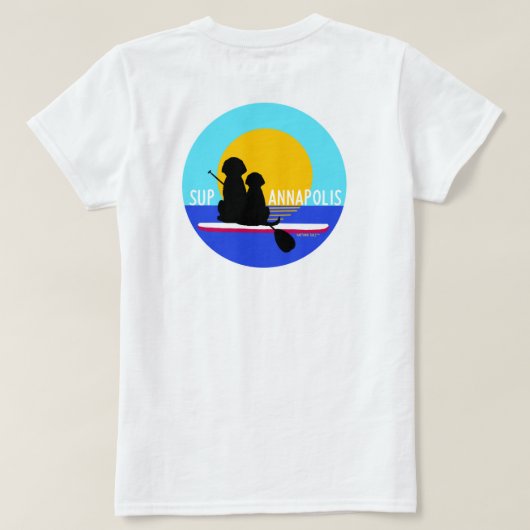 Weiße T - Shirt SUP Annapolis Hunde (Design Rückseite)