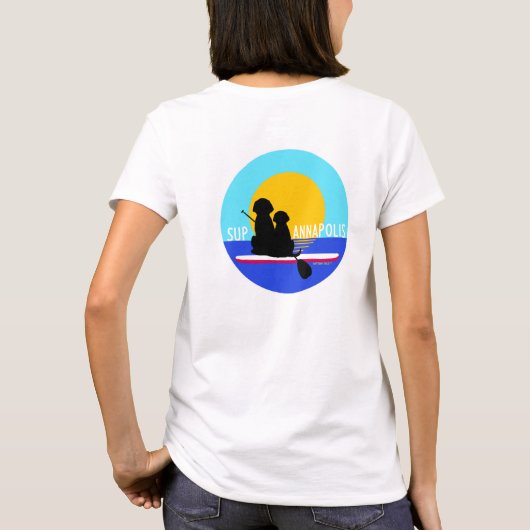 Weiße T - Shirt SUP Annapolis Hunde (Rückseite)