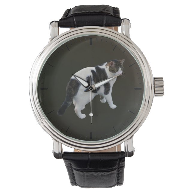 Weiße Tablette mit dunklen Pflastern Armbanduhr (Vorderseite)
