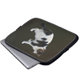 Weiße Tablette mit dunklen Pflastern Laptopschutzhülle (Vorne Knopf)
