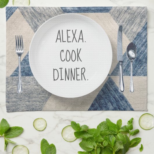 Weiße Tafel mit Befehl Geschirrtuch (Gefaltet)