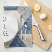 Weiße Tafel mit Befehl Geschirrtuch (Viertel Falte)