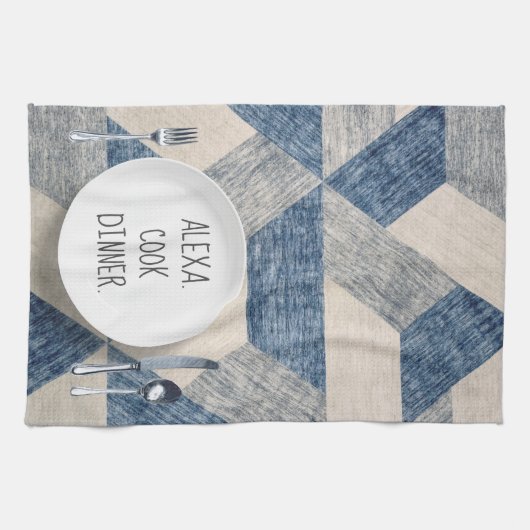 Weiße Tafel mit Befehl Geschirrtuch (Horizontal)