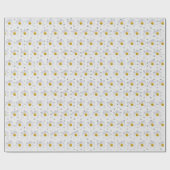 Weiße Tageszeitungen auf Silberdots Geschenkpapier (Flach)