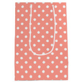 Weiße Tageszeitungen zu Polka-Punkten Mittlere Geschenktüte (Rückseite)