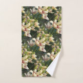 Weiße Taglilien Badhandtuch Set (Handtuch)