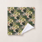 Weiße Taglilien Badhandtuch Set (Waschlappen)