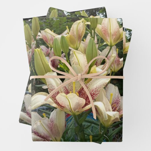 Weiße Taglilien Geschenkpapier Set (Beispiel)