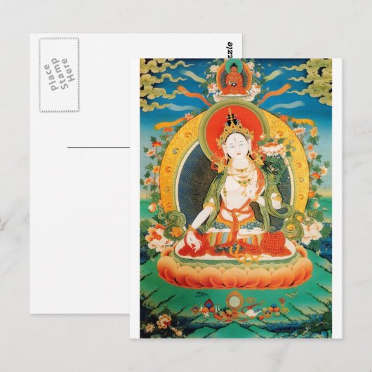 WEISSE TARA BUDDHIST-DEITÄT POSTKARTE (Vorne/Hinten)