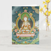 Weiße Tara-Gruß-Karte Karte (Gelbe Blume)