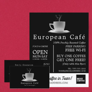 Weiße Tasse, Barista, Café, Coffeehouse-Werbung Flyer