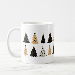 Weiße Tasse/Cups in Schwarz und Gold Weihnachtsbau Kaffeetasse