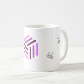 Weiße Tasse des Imkers mit Lila Logo (VorderseiteRechts)