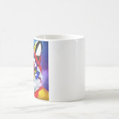 Weiße Tasse mit Alexanders Katze (Mittel)