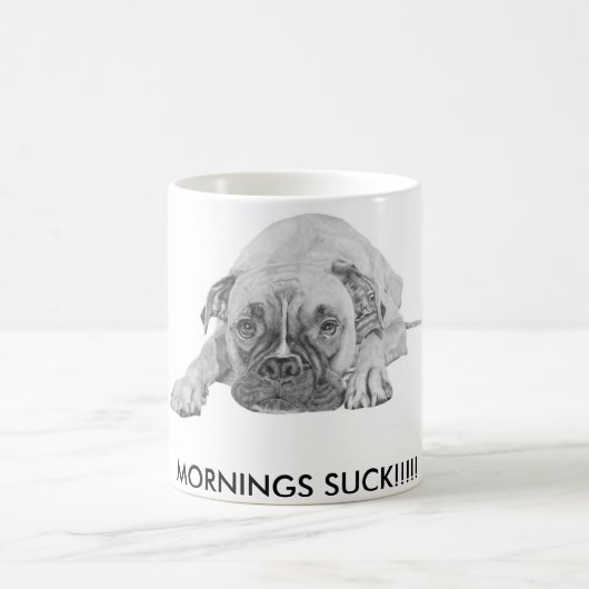 Weiße Tasse mit Boxerhundebild (Mittel)