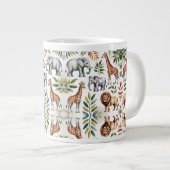 Weiße Tasse mit einem lebendigen Dschungeltier (Vorderseite Rechts)