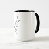 Weiße Tasse mit handgefertigtem Design (VorderseiteRechts)
