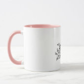 Weiße Tasse mit handgefertigtem Design (Links)