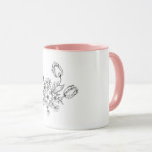 Weiße Tasse mit handgefertigtem Design (VorderseiteRechts)