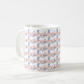 Weiße Tasse mit kleinem Fahrrad (Vorderseite Links)