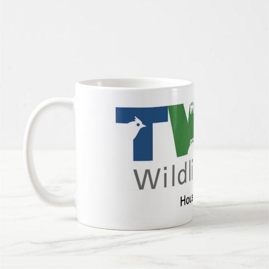 Weiße Tasse mit Logo (Links)