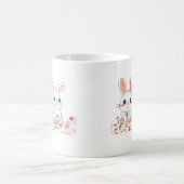 Weiße Tasse mit rosa Hasen als süßes Geschenk (Mittel)
