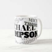 weiße Tasse mit schwarz-grauem Serif-Schriftart-fe (VorderseiteRechts)