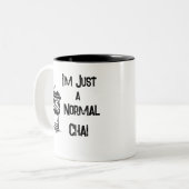 Weiße Tasse mit schwarzem Innencoffee/Chai-Liebhab (Vorderseite Links)