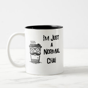 Weiße Tasse mit schwarzem Innencoffee/Chai-Liebhab