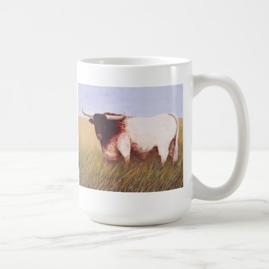 weiße Tasse mit TexasLonghorn (Rechts)
