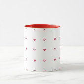 Weiße Tasse – Rote & Hohle Herzen (Zentrum)