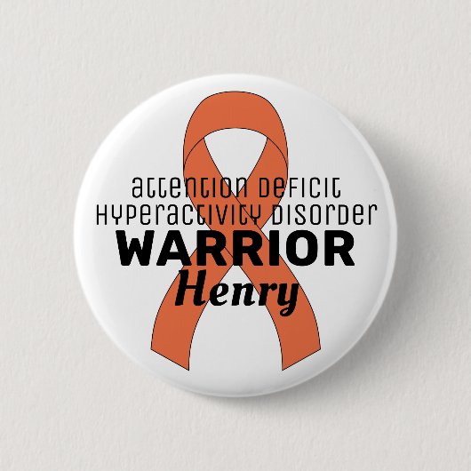 Weiße Taste für den ADHD-Warrior Ribbon Button (Vorderseite)