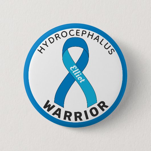 Weiße Taste für den Hydrocephalus Warrior Ribbon Button (Vorderseite)