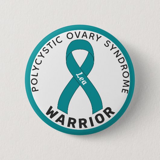 Weiße Taste für den PCOS-Warrior Ribbon Button (Vorderseite)