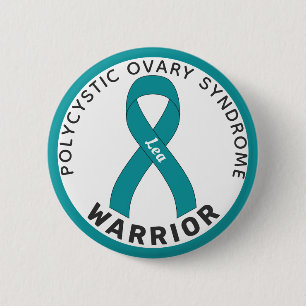 Weiße Taste für den PCOS-Warrior Ribbon Button