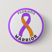 Weiße Taste für Psoriasis Warrior Ribbon Button (Vorderseite)