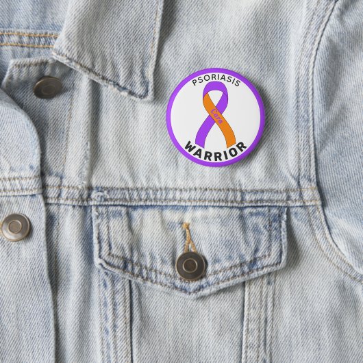 Weiße Taste für Psoriasis Warrior Ribbon Button (Beispiel)