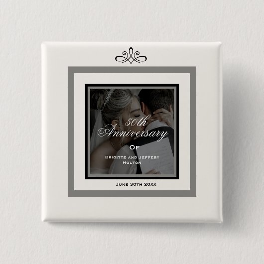 Weiße Taste zum 50. Jubiläum Button (Vorderseite)