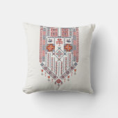 Weiße Tatreez Thobe Kunstwerk Muster Henna Dekorat Kissen (Vorderseite)