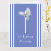 Weiße Taube am Kreuz | Beileid personalisieren Karte (Gelbe Blume)