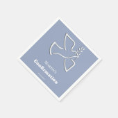 weiße Taube blauer Hintergrund Firmung  Serviette (Ecke)