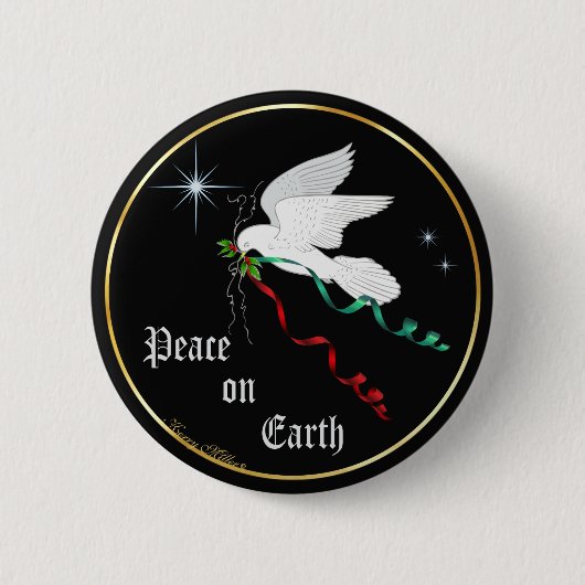 Weiße Taube Button (Vorderseite)