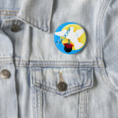 Weiße Taube des Friedens, des gelben Sun, der Button (Beispiel)