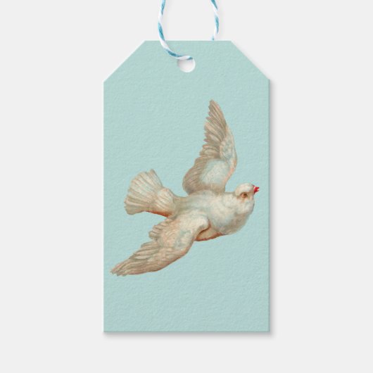 weiße Taube des Friedens Geschenkanhänger (Vorderseite)